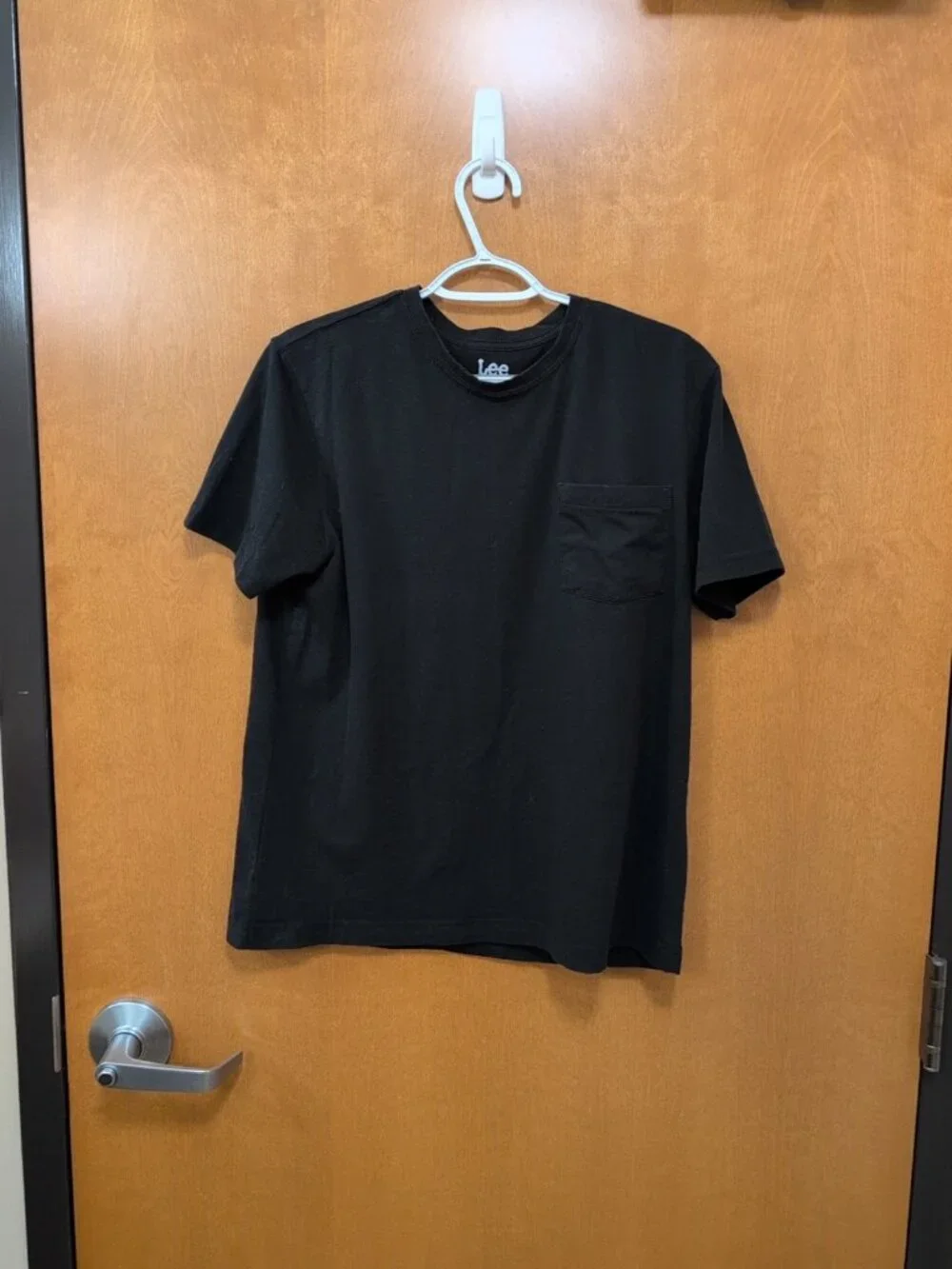 Lee Lot Of 2 Shirt Mens M Black Short Sleeve Tee Pocketed Crew Neck Solid Pima - Picture 2 of 8